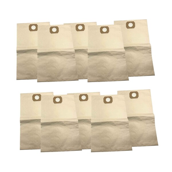 Universal Replacement Paper Filter Bag For SWD16000 Wet / Dry Vacuum And Others , 10 Pack